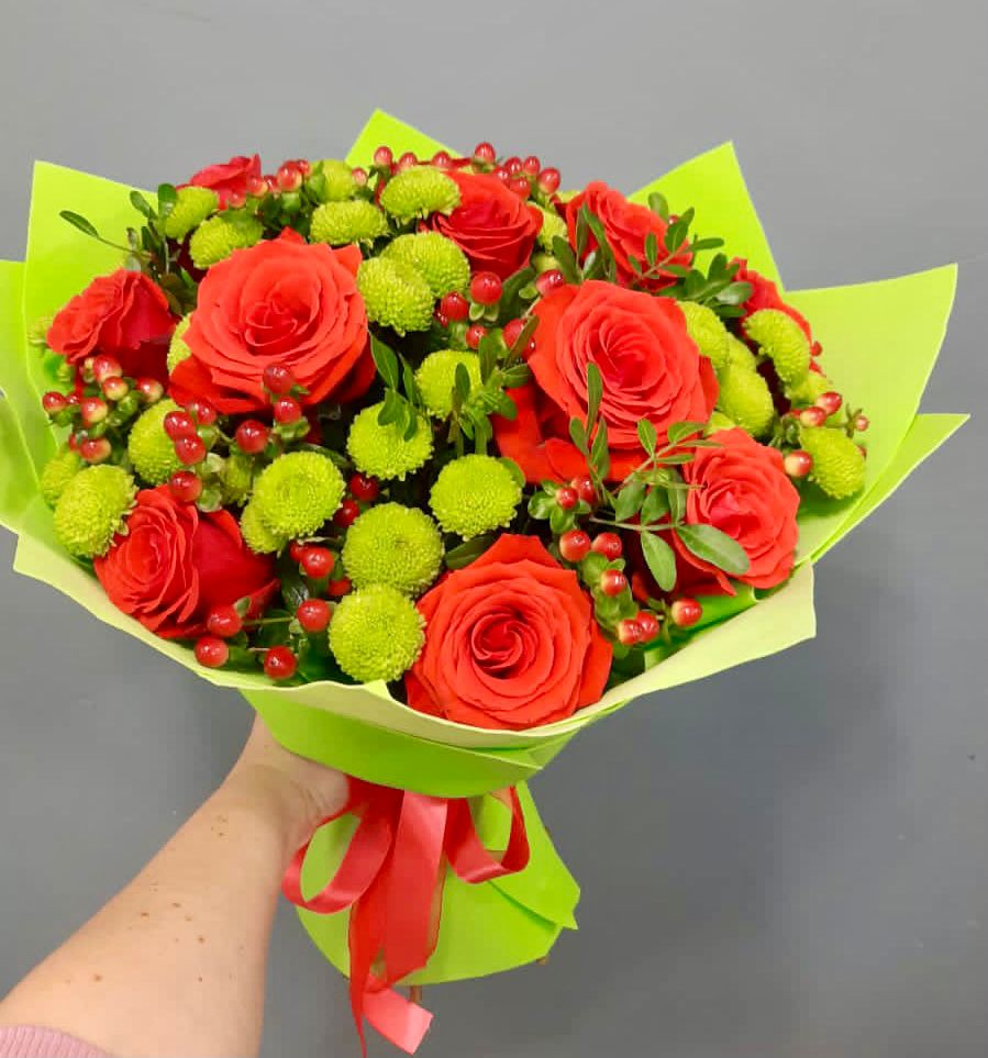 Букет цветов из: Хризантемы и Розы в Урыве-Покровке