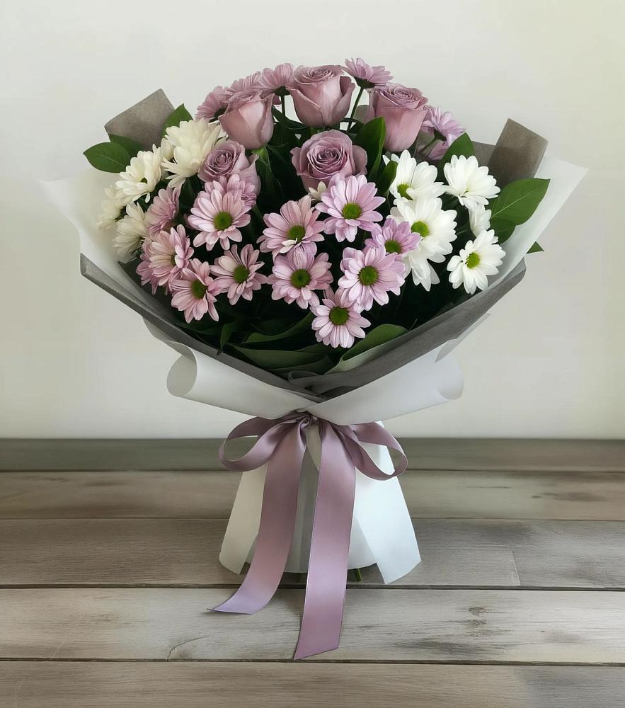 Букет цветов из: Хризантемы и Розы в Урыве-Покровке