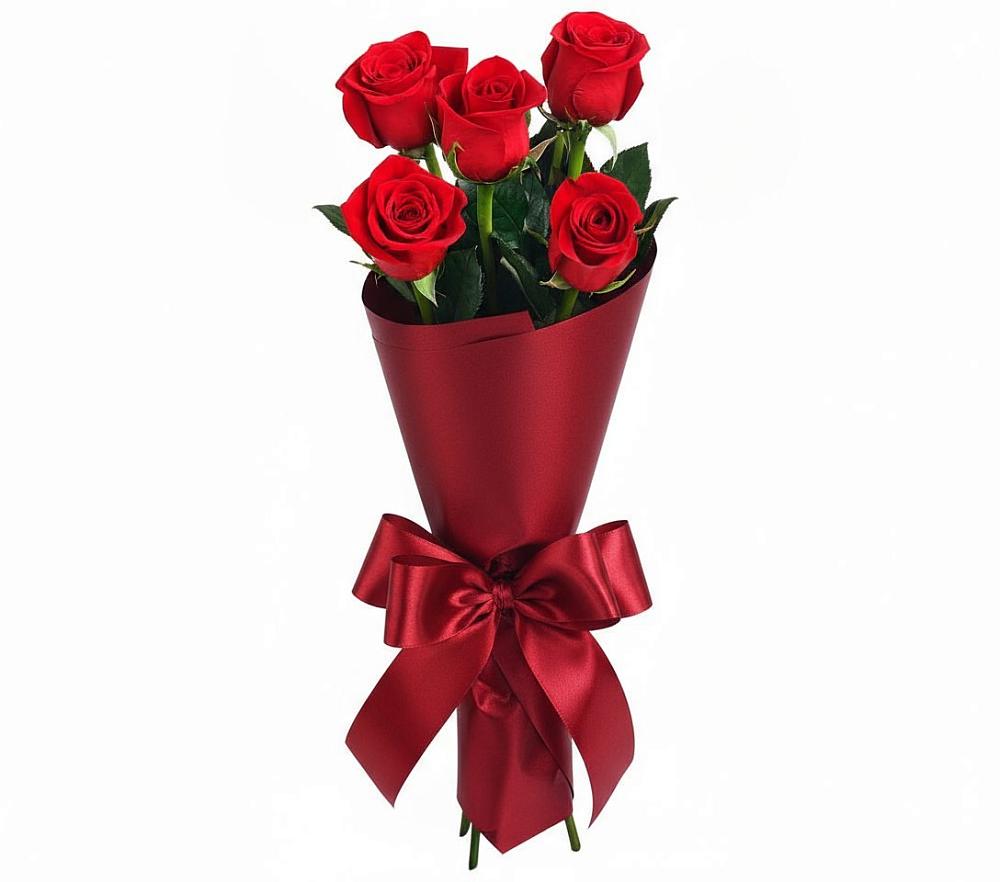 Букет 5 Красных роз Эдлесс Лав в Урыве-Покровке