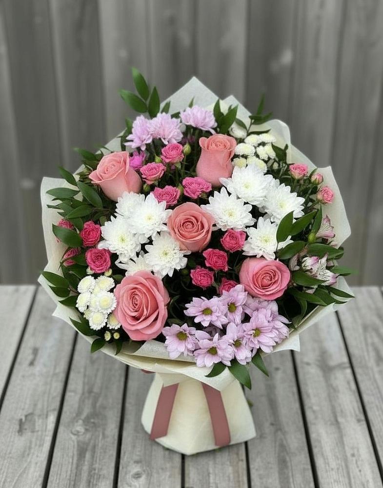 Букет цветов из: Альстромерии, Гвоздики, Розы и Хризантемы в Урыве-Покровке