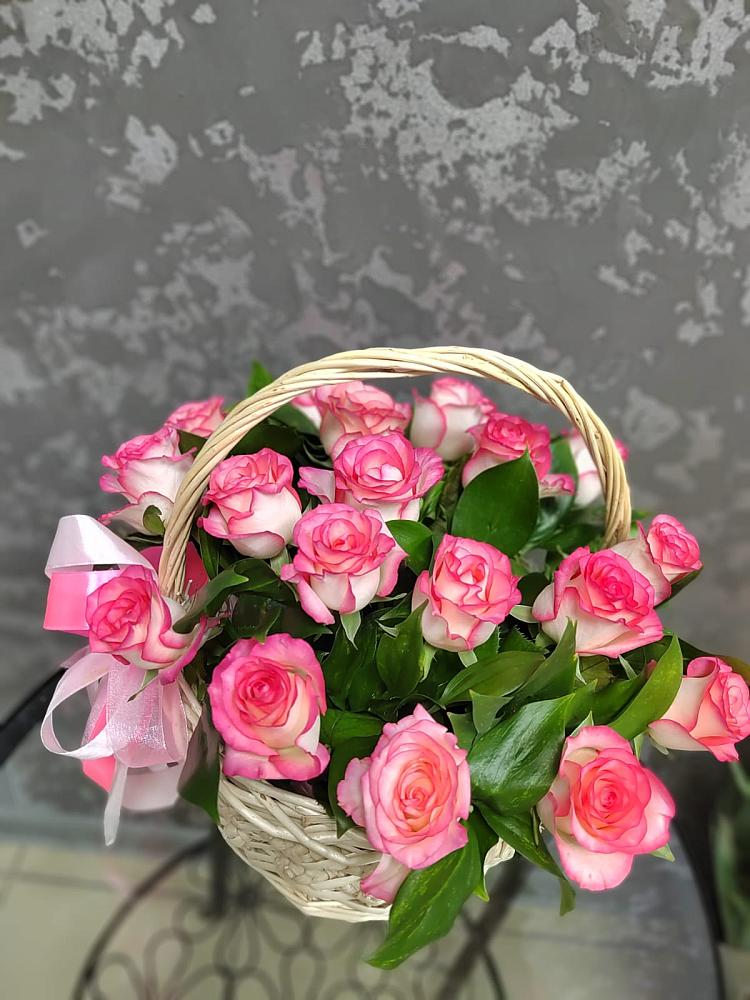 Цветочная композиция из Розы в корзине в Урыве-Покровке