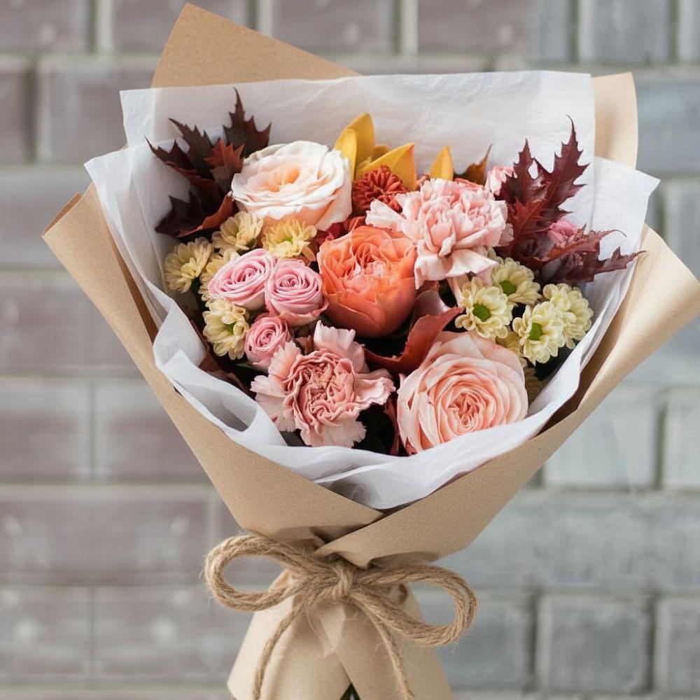 Букет цветов из: Гвоздики, Хризантемы и Розы в Урыве-Покровке