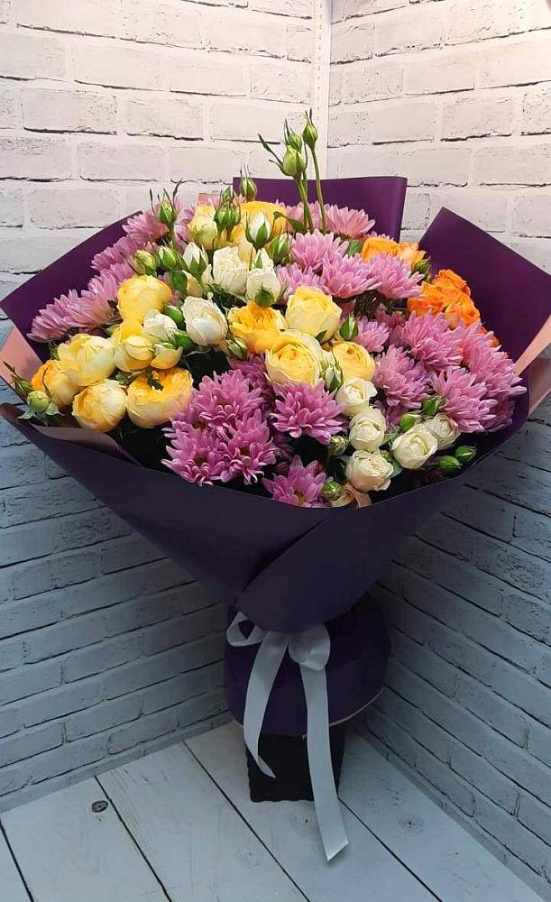 Букет цветов из: Хризантемы и Розы в Урыве-Покровке