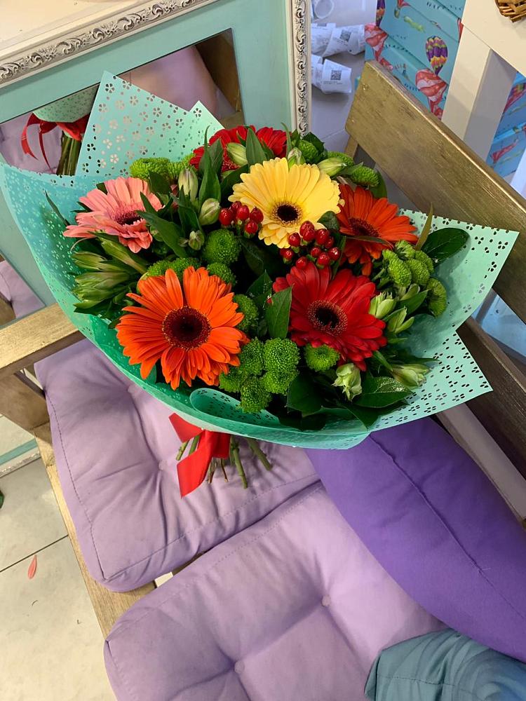 Букет цветов из: Герберы, Хризантемы и Альстромерии в Урыве-Покровке