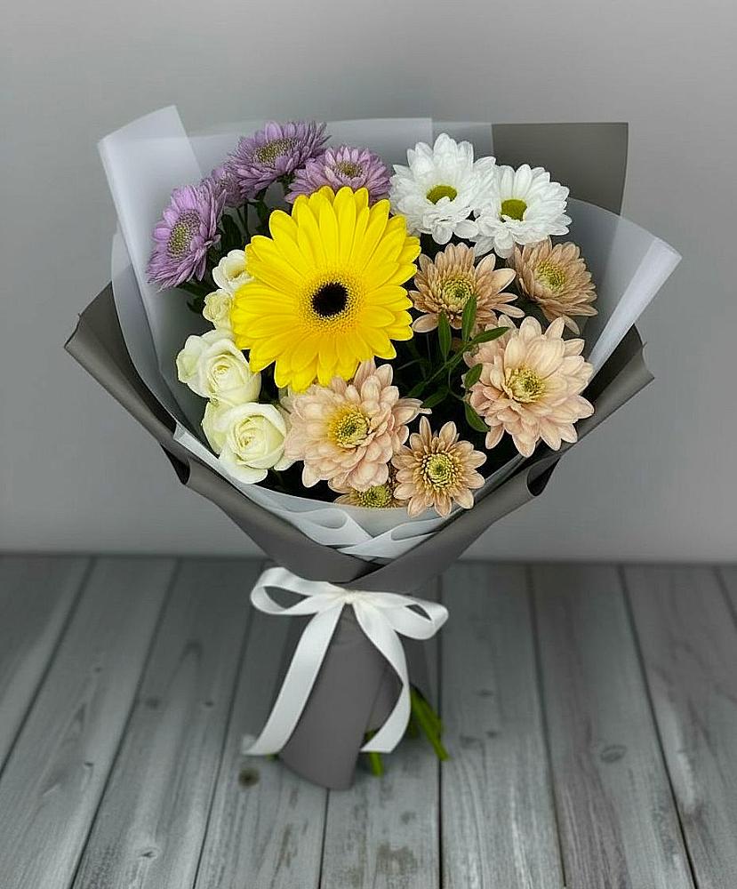 Букет цветов из: Розы, Герберы и Хризантемы в Урыве-Покровке