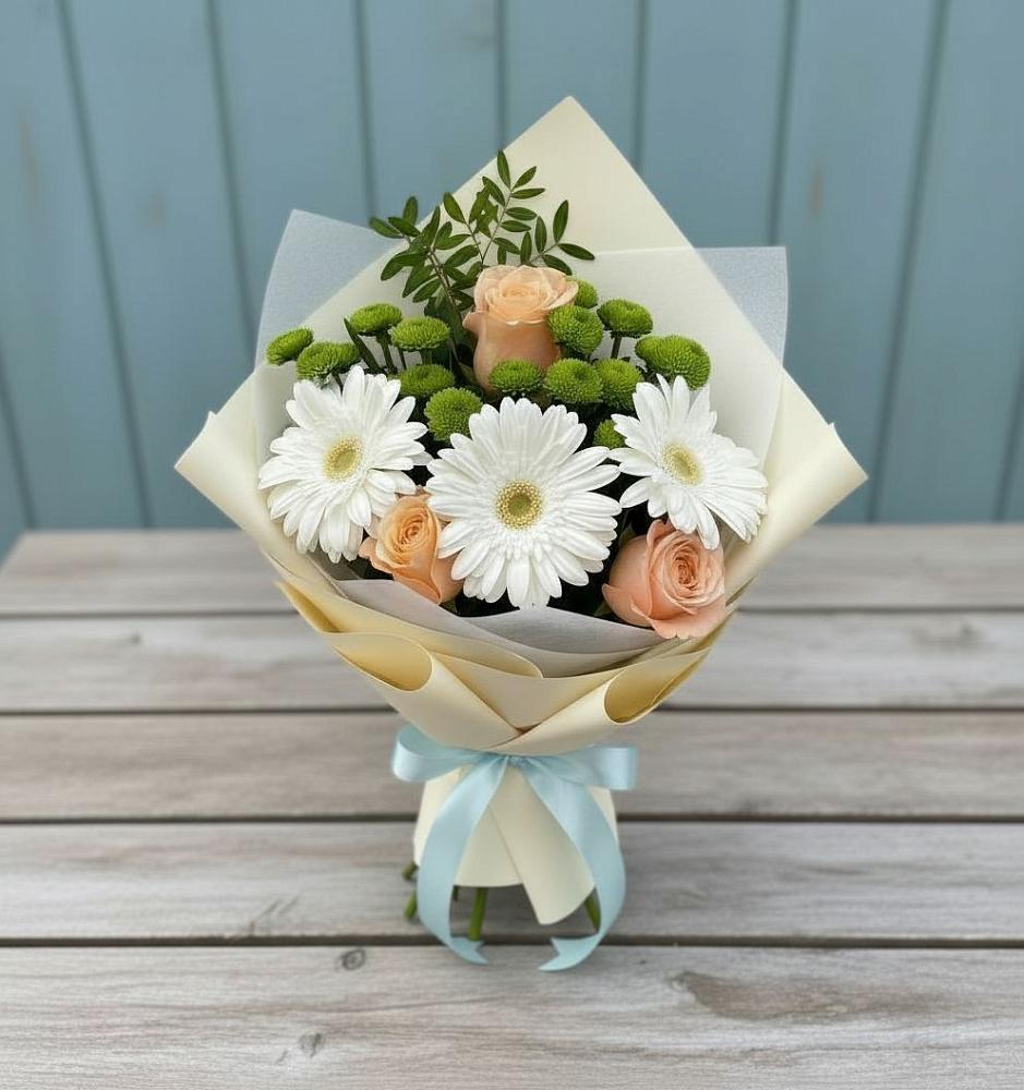 Букет цветов из: Герберы, Розы и Хризантемы в Урыве-Покровке