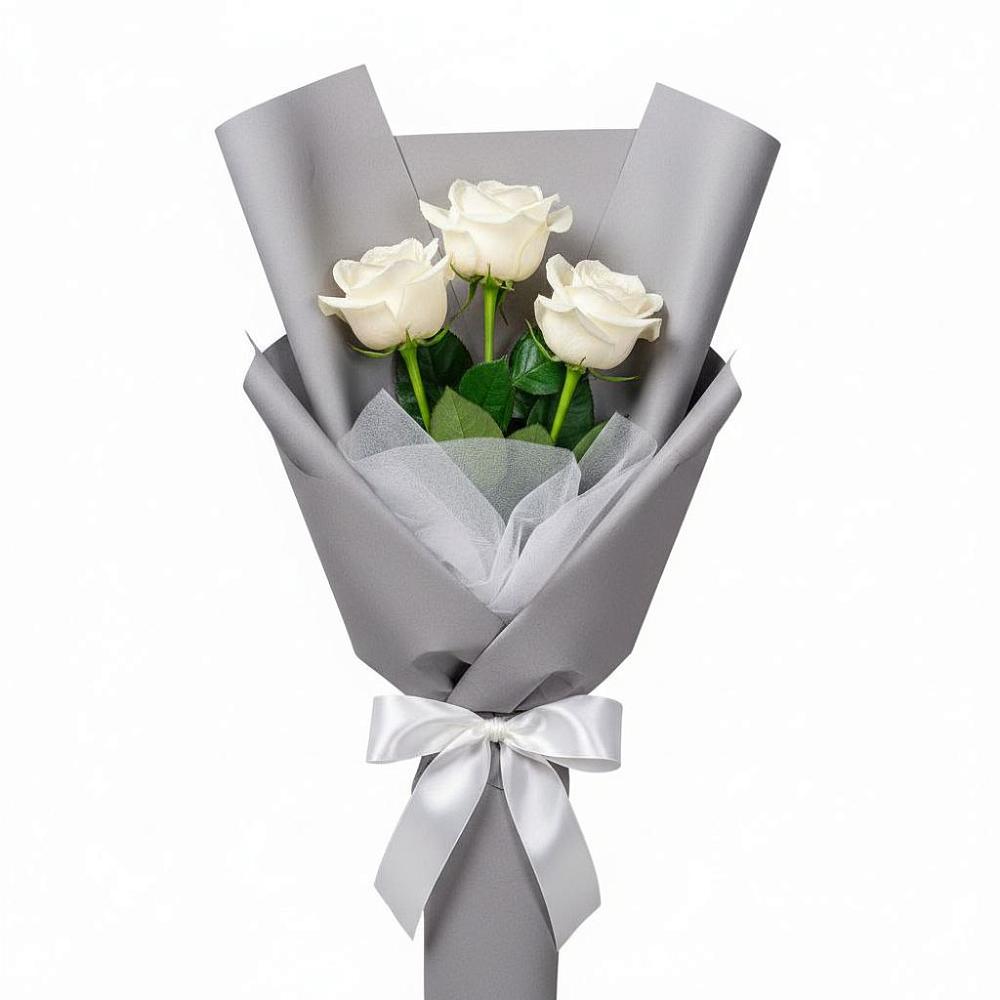 Букет 3 белые розы в Урыве-Покровке