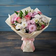 Букет цветов из:  Хризантемы, Альстромерии и Розы в Урыве-Покровке