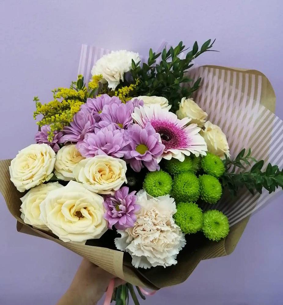 Букет цветов из: Хризантемы, Розы, Гвоздики и Герберы в Урыве-Покровке