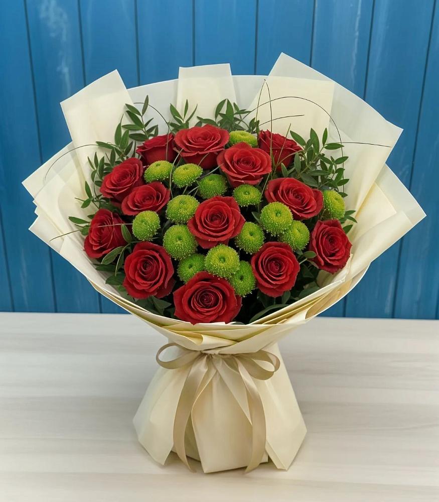 Букет цветов из: Розы и Хризантемы в Урыве-Покровке