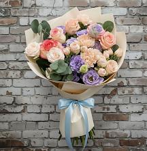 Букет цветов из:  Розы, Лизиантусы и Гвоздики в Урыве-Покровке