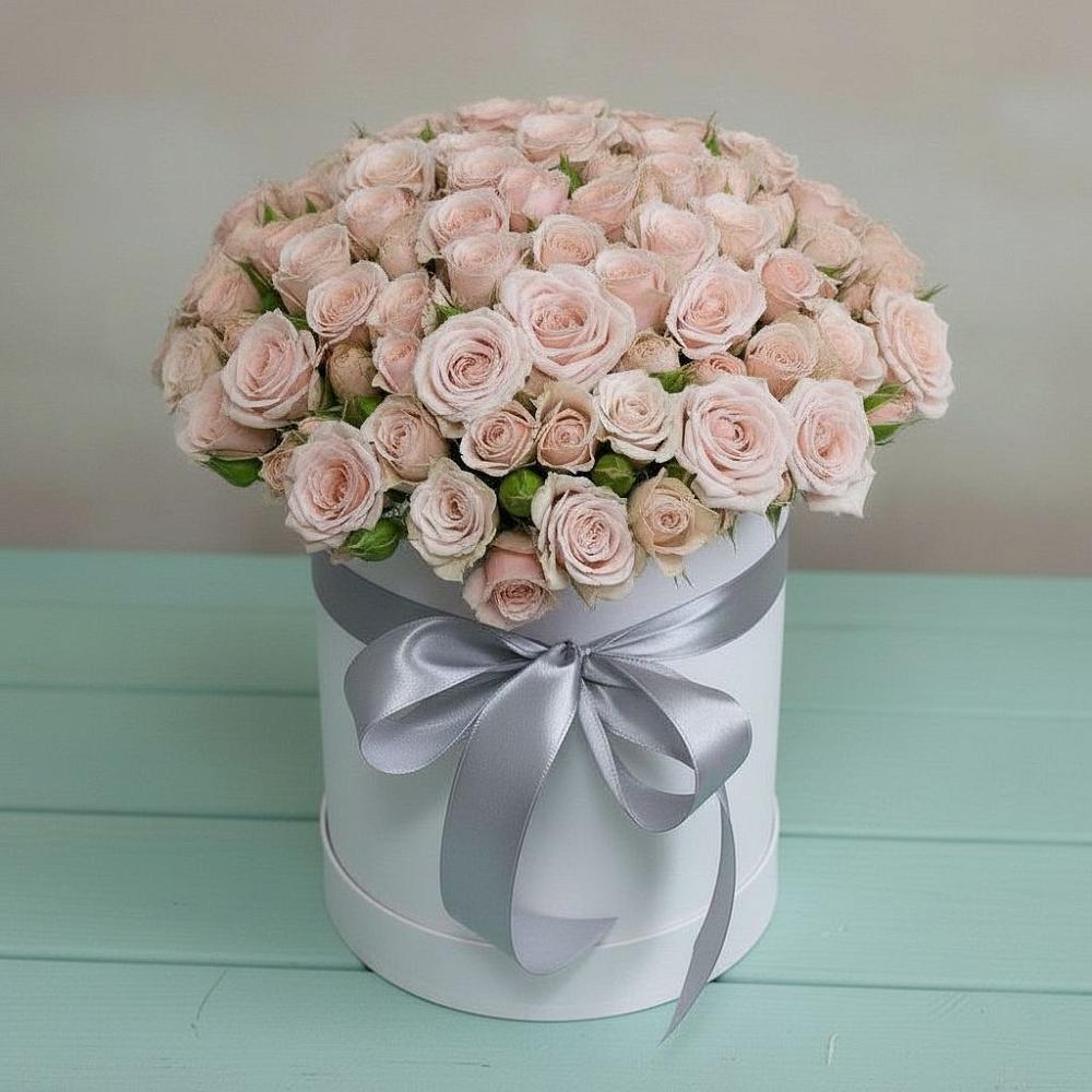 Цветочная композиция из Розы в шляпной коробке в Урыве-Покровке